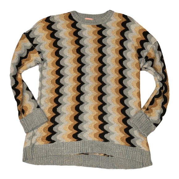 Show Me Your Mumu Retro Wave Knit Comfy Oversized Sweater Blue Size Medium - Picture 4 of 11